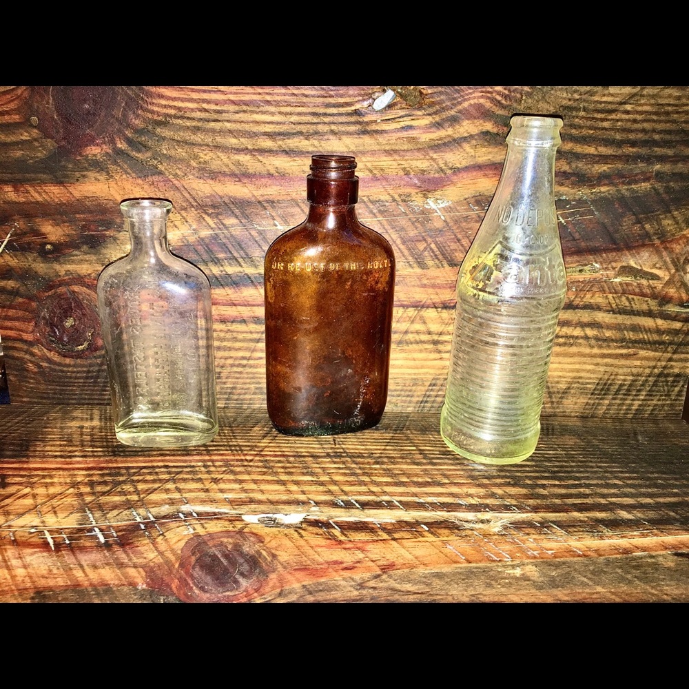 Vintage glass bottles